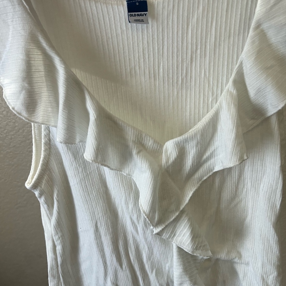 Old Navy Cream Ruffle Blouse